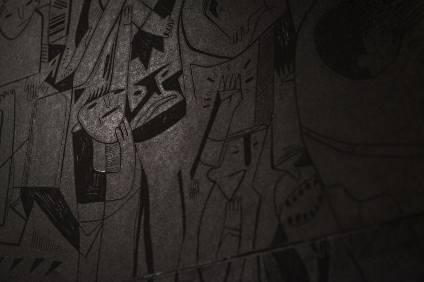 Riot | linocut | 300x210cm